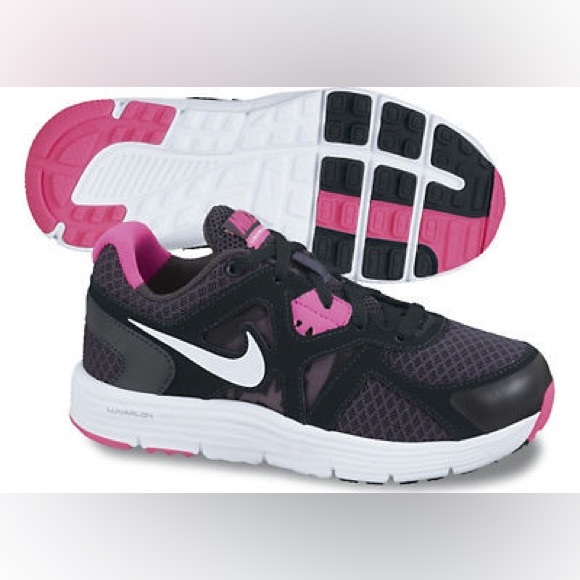 Nike lunarglide 3 Shoes Black/White/Pink Girls Size 5c - Picture 1 of 5